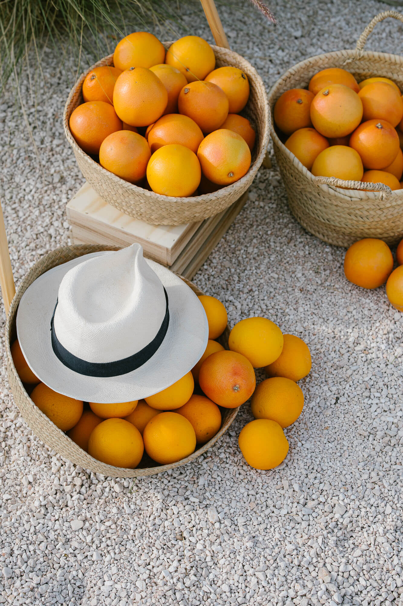 Oranges and a straw hat, Puglia wedding details