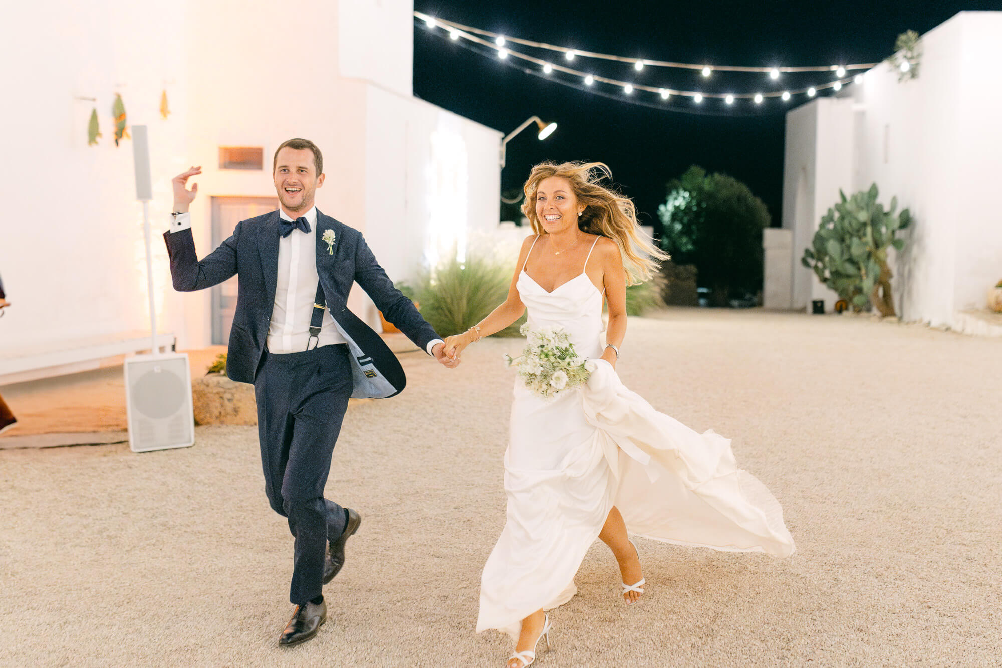 Bride and groom's grand entrance to dinner