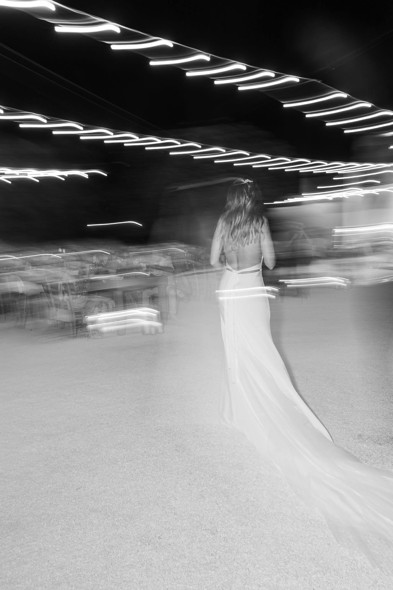 Bride dancing, motion blur